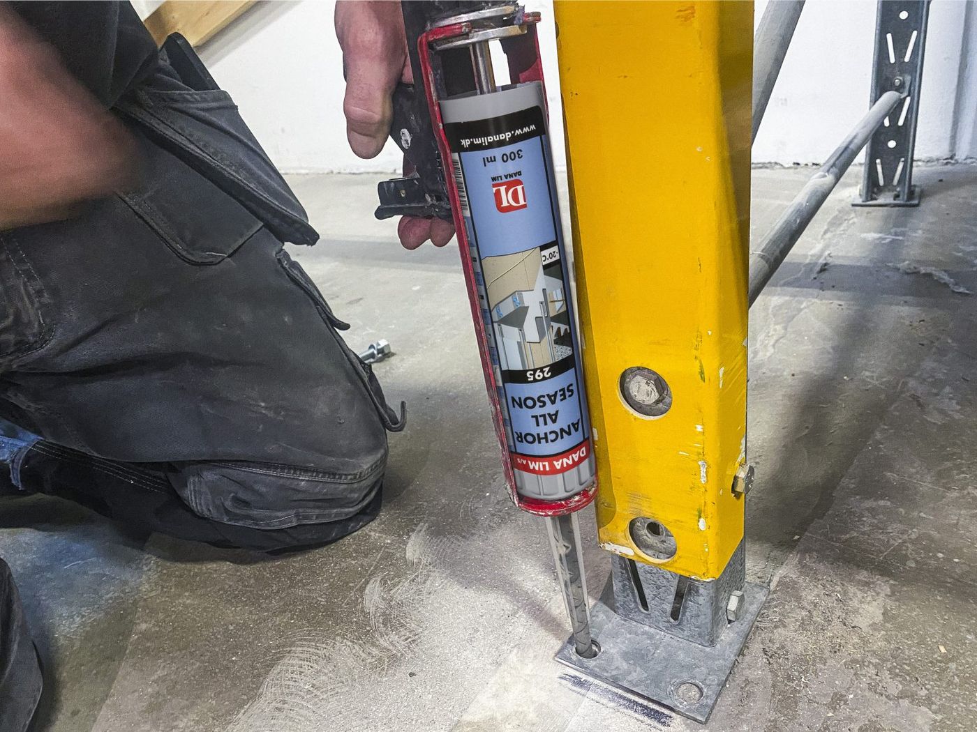 Dana Lim Anchor All Season 295 sealant applied on a construction site
