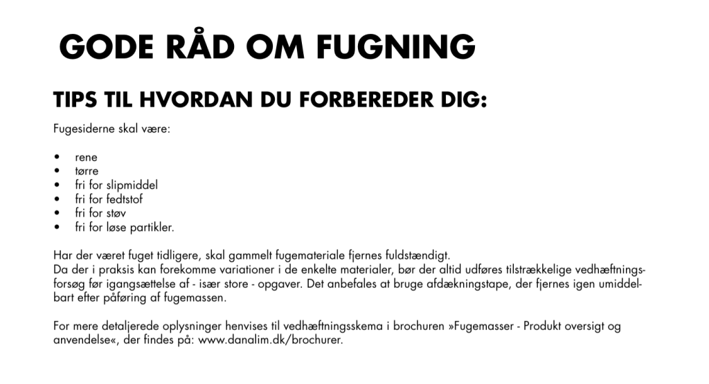 Gode råd om fugning